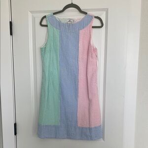 Vineyard Vines Green and Blue Sheath Dress Sleeveless Casual